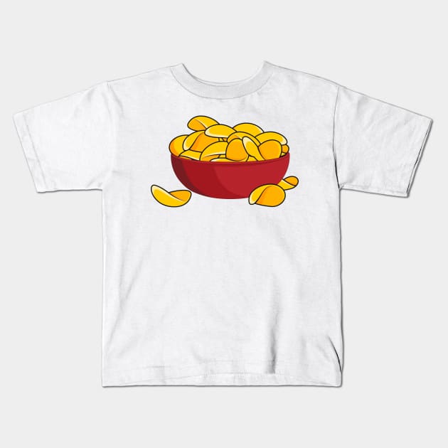 Potato chip cartoon illustration Kids T-Shirt by Miss Cartoon